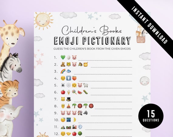 Baby Shower Emoji Pictionary Modern Design Printables - Etsy Finland