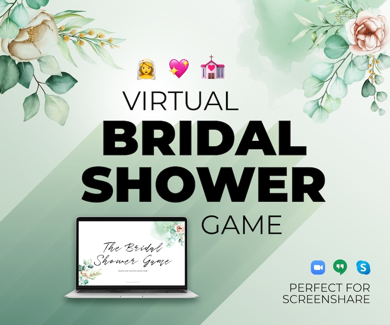 The Bridal Shower Game Virtual Bridal Shower Bridal Shower Etsy UK