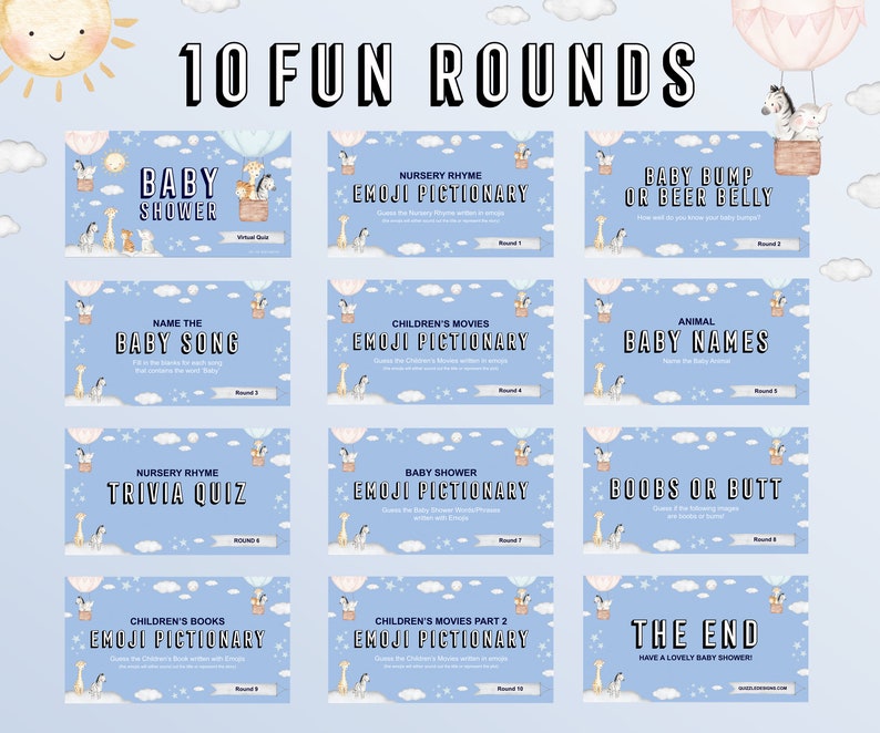 Virtual Baby Shower Powerpoint Game Baby Shower Quiz Etsy
