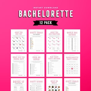 Bachelorette Party 12 Pack | Ultimate Bachelorette Party Games Bundle | Fun kit for Bridesmaids and Hens | Adults only | Instant Download