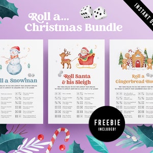Roll a Christmas Bundle Dice Game | Roll a Snowman | Roll Santa | Roll a Gingerbread House | Family Christmas games | Christmas Fun