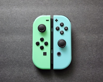Nintendo Switch Joycons Animal Crossing Green & Blue Controllers