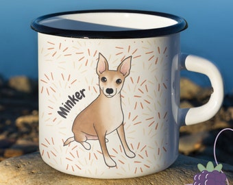 Custom Dog Portrait Enamel Mug, Personalized Dog Coffee Mug, Dog Face Mug, Dog Lover Gift, Dog Groomer Gift Ideas, Custom Camping Mug