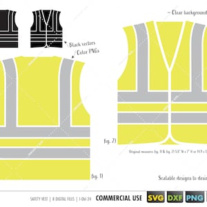 gilet de sécurité svg, clipart de gilet de sécurité, construction svg, fichiers de coupe de gilet de sécurité pour cricut silhouette dxf eps, svg, png, clipart de construction