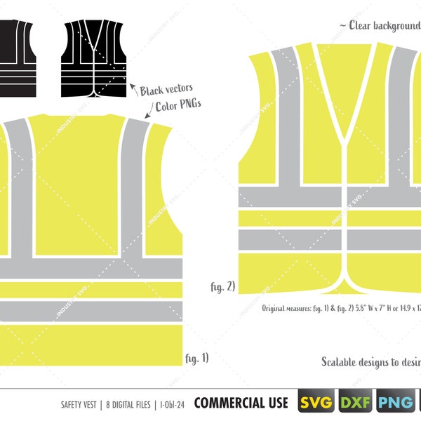 safety vest svg, safety vest clipart, construction svg, safety vest cut files for cricut silhouette dxf eps, svg, png, construction clipart