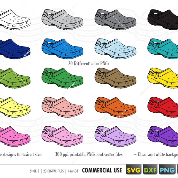 Zapatos de zueco svg, dxf, eps, sandalias clipart, zueco para pegatinas png, zapatos de campo svg, crc amantes del corte archivo cricut silueta, dxf svg eps