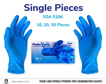 2 x Feelers Blue Nitrile 2.6 mil Gloves Powder & Latex Free Size M Box Of 100 