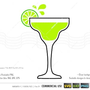 margarita svg, margarita glass svg, cocktail sublimation png, lime slice clipart, drink cut file for cricut silhouette svg dxf eps