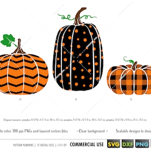 Pumpkin svg, plaid pumpkin svg, polka dot pumpkin svg, chevron pumpkin svg, Halloween Thanksgiving svg farmhouse dxf eps pumpkin clipart png