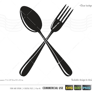 fork svg, fork and spoon svg, fork and spoon clipart, kitchen logo svg, cutlery svg, eating utensils svg, svg files for cricut, spoon png