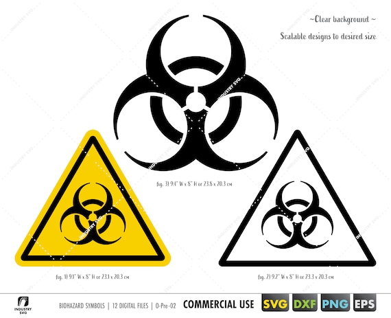 biohazard symbol svg, biohazard clipart, bio hazard vector, quarantine svg, toxic biohazard cut file for cricut silhouette svg eps dxf png
