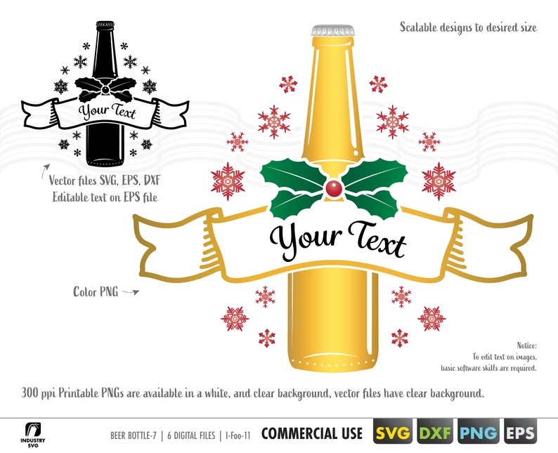 Download Christmas beer svg custom name beer bottle svg beer logo ...