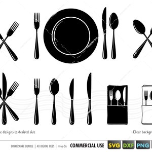 fork spoon knife bundle svg, spoon fork knife logo, spoon fork knife clipart png, cutlery svg, eating utensils cut file for cricut, dxf, eps