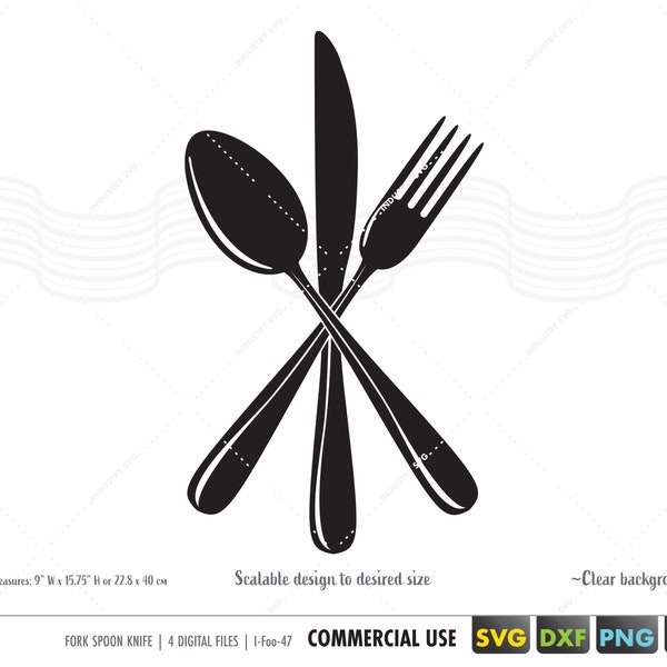 fork spoon knife svg, spoon fork knife logo, spoon fork knife clipart png, cutlery svg, utensils cut file for cricut silhouette, dxf svg eps