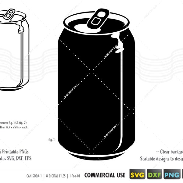 soda can svg, beer silhouette svg, soda pop svg, aluminium can svg, soda can clipart, soda can cut files for cricut dxf svg, eps