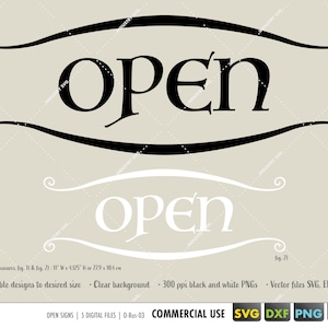 open teken svg, afdrukbaar open teken voor zaken, open teken voor deur svg, eps, dxf, png, open teken gesneden dossiers voor Cricut, Silhouet