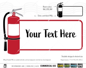 Fire extinguisher svg, printable extinguisher label png, fire svg, extinguisher png, extinguisher for cricut svg dxf eps