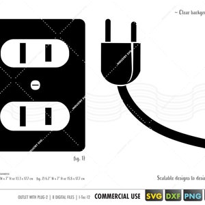 electrical outlet svg, socket svg, plug svg, dwr outlet template, plug silhouette, outlet clip art, outlet cut file for cricut dxf eps svg