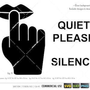 Quiet sign svg, silence sign svg, quiet vectors, quiet sign for cricut svg dxf eps png, do not disturb svg, quiet lips svg, silence lips svg