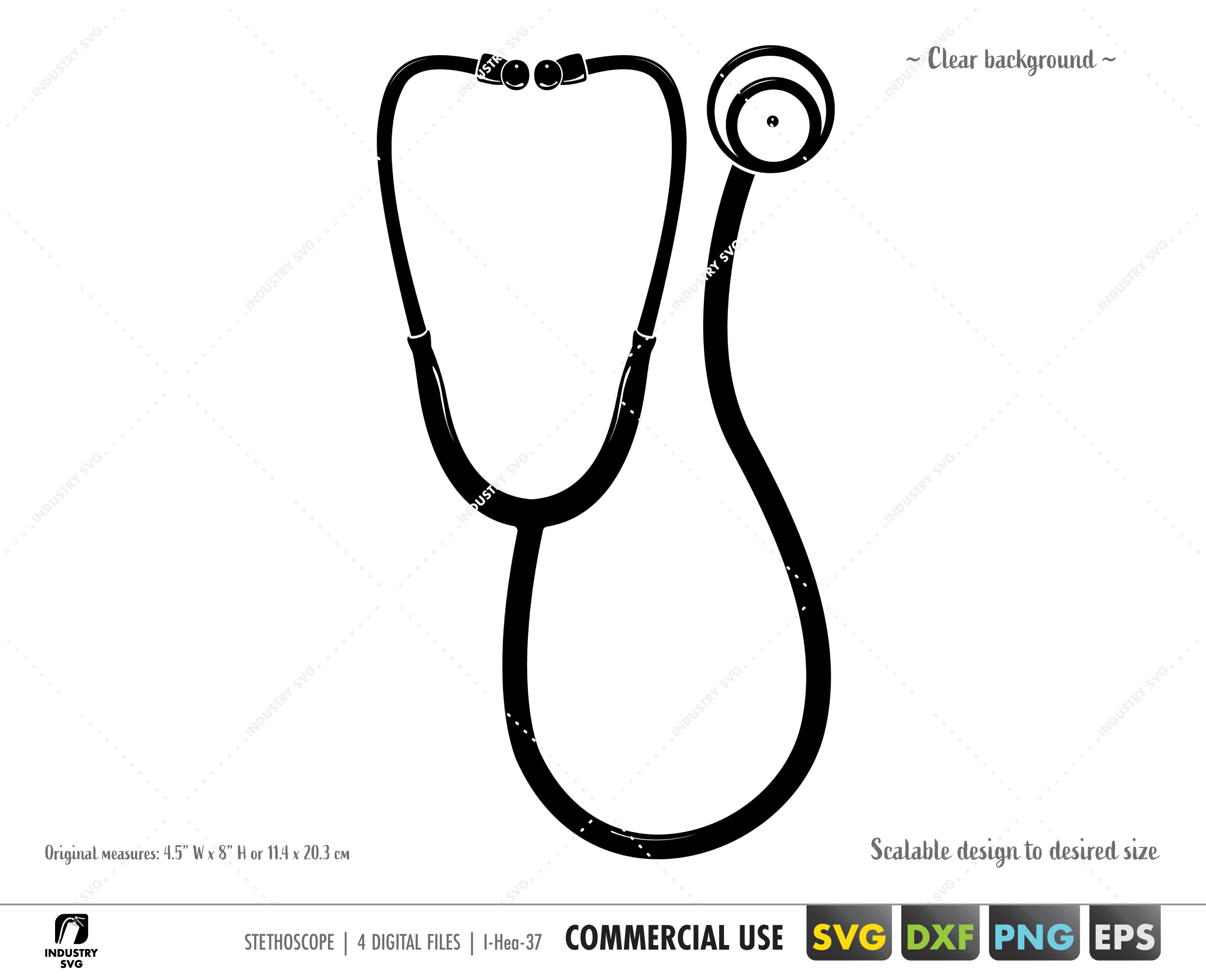 Stethoscope svg simple stethoscope svg printable stethoscope Etsy