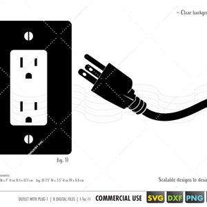 electrical outlet svg, socket svg, plug svg, outlet template, plug silhouette, outlet clip art, outlet cut file for cricut dxf eps svg