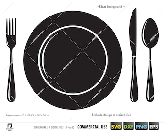 dinner plate svg, fork svg, fork knife and spoon svg, silverware svg, kitchen svg, cutlery svg, eating utensils svg, kitchen monogram