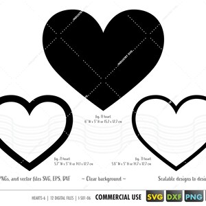 coeur formes de base svg, clipart coeur, coeur silhouette coupe fichier pour cricut eps, dxf, Valentine imprimables, symbole coeur, coeur vecteurs