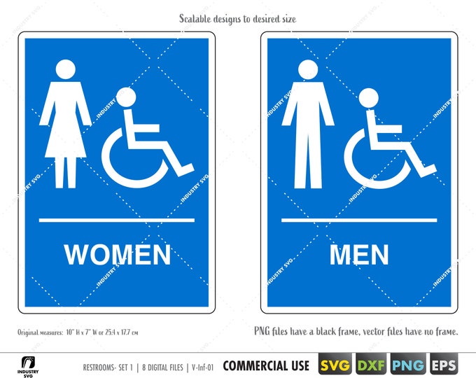 Bathroom SVG, PNG Men Svg, Women Svg, Bathroom Sign Svg, Bathroom Signs ...