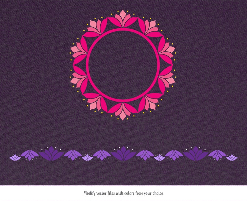 Download Clip Art Flower Split Monogram Svg Lotus Svg Flower Border Cut File For Cricut Split Frame Svg Flower Clip Art Png Silhouette Glowforge Eps Dxf Art Collectibles