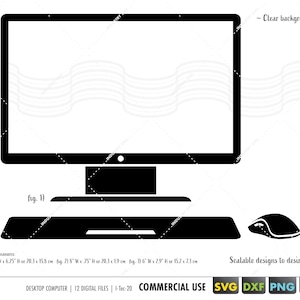 computer SVG, desktop computer clipart, desktop computer svg, computer clip art,  computer icon, mouse svg, computer cut files for cricut