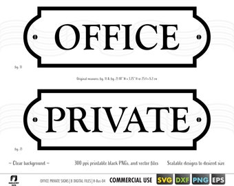 office and private svg signs for business, office private door cut files for cricut silhouette svg, eps, dxf, printable office private png