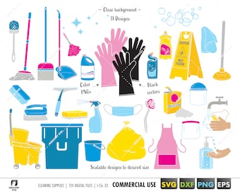cleaning supplies svg, janitorial svg, cleaning svg, cleaning services clip art, house chores icons, cleaning bundle, housekeeping svg