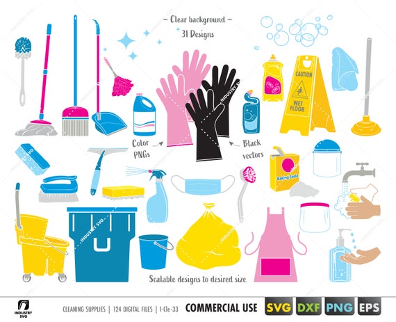 Cleaning Supplies Svg, Janitorial Svg, Cleaning Svg, Cleaning