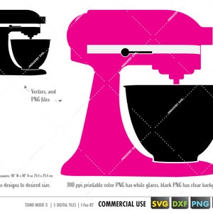 Stand mixer svg, baking utensils clipart, kitchen electric mixer svg files for cricut silhouette cameo dxf eps, printable mixer png