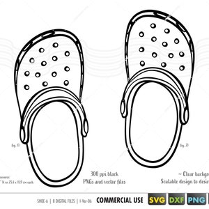 Clog Schuhe svg, dxf, eps, Landschuhe svg, Clog Sandalen Clipart, FrauenSchuh png, Schnittdatei für Cricut, Silhouette, Strandleben Schneidedatei