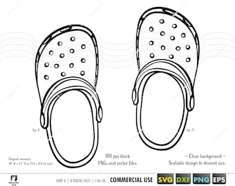 Clog shoes svg, dxf, eps, country shoes svg, clog sandals clipart, woman shoe png, cut file for cricut, silhouette, beach life cut file