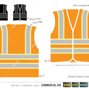 colete de segurança svg, clipart de colete de segurança, colete de construção svg, clipart de construção, arquivos de corte de colete de segurança para silhueta cricut dxf eps, svg