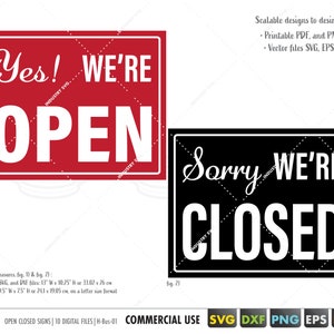 offenes Schild svg, offenes Schild für Business, offenes Schild für Tür svg, eps, dxf, PDF, ja wir sind offen druckbares Zeichen PDF
