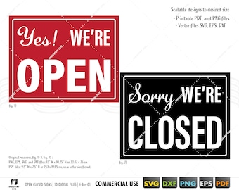 Open Closed Sign Dxf - Etsy