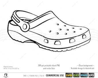 Clog shoes svg, dxf, eps, country shoes svg, clog sandals clipart, woman shoe png, cut file for cricut, silhouette, Summer beach cut file