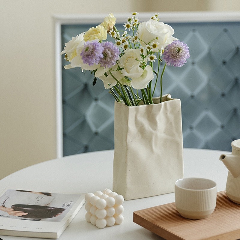 MOLD Paper Bag Vase Flowerpot Silicone Mould for Plaster Etsy