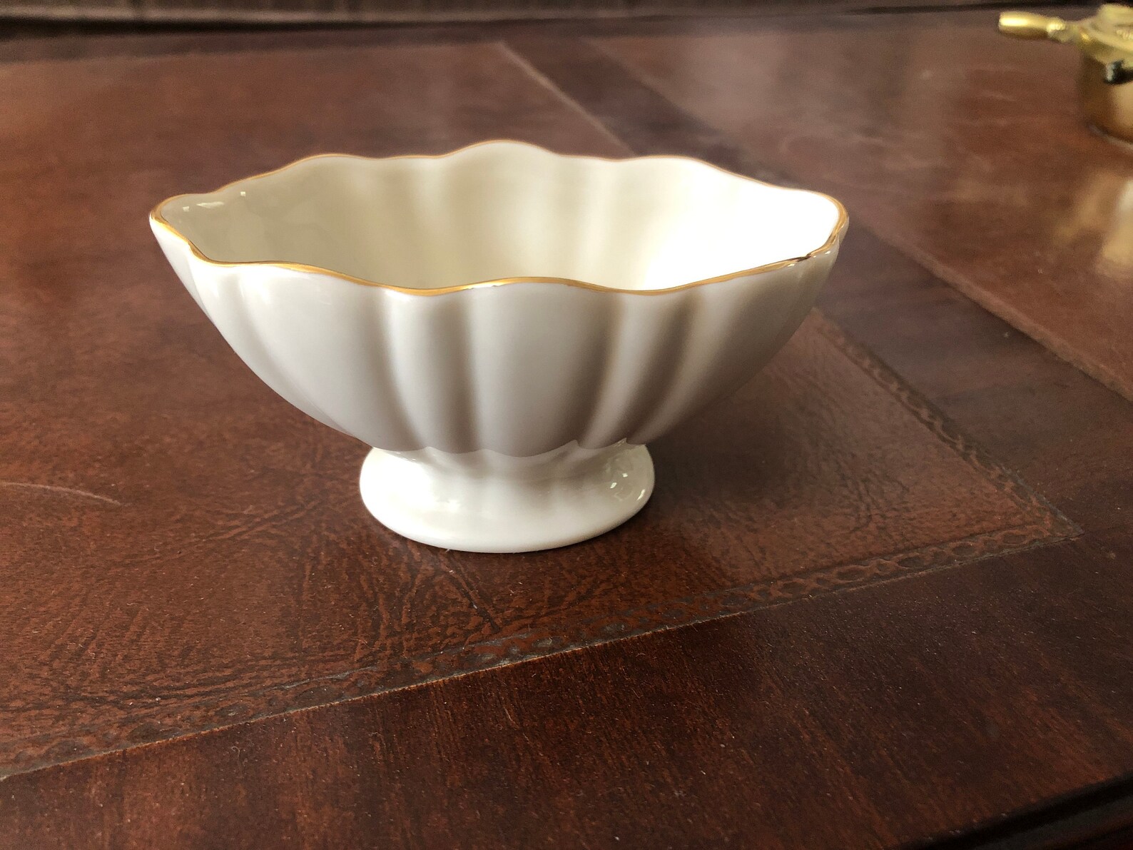 Lenox China Mini 4 Oblong Nut Bowl Gold Trim Excellent Etsy
