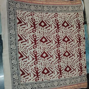 Katoenen sarong met handblokprint: Indiase pareo strandkleed