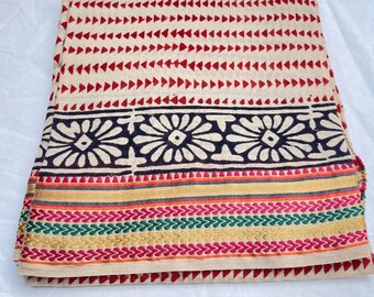 Handblock Print Cotton Scarf: Boho Floral Stole, Ethnic Wrap