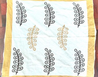 Bandana aus Baumwolle, Handblockdruck Boho Halstuch, Natural Dye
