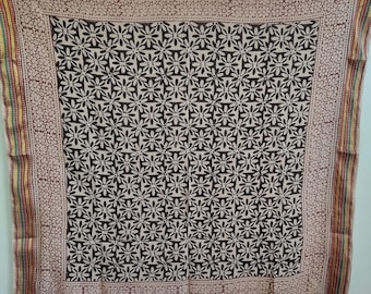 Hand Block Print Cotton Scarf | Boho Floral Bandana Wrap