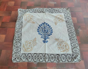 Hand Block Print Organic Cotton Bandana: Paisley Design Scarf