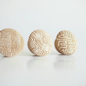 1 1/2&quot; MAPLE | ABSTRACT Collection | Solid Wood Cabinet Knob, Designer Wood Pull, Drawer Pull, Wood Handle, Do It Yourself, DIY