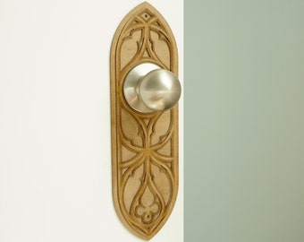 RENOVACIÓN GÓTICA / Placa decorativa para pomo de puerta, placa de puerta interior, placas de adorno de escudo de puerta de estilo vintage, bricolaje, decoración de interiores