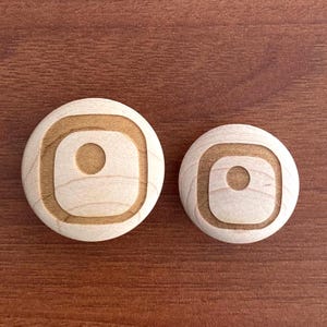 1.25" - 1.5" RETRO | MAPLE - Mid Century Modern Retro , Solid Wood Cabinet Knob, Designer Wood Pull, Drawer Pull, Wood Handle, DIY